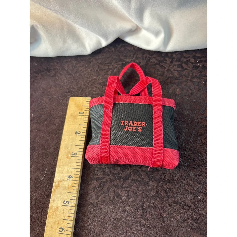 Trader Joe's Red Reusable Grocery Bag Foldable Tote with Mini Carrying Case